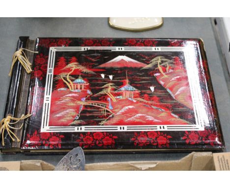 A VINTAGE ORIENTAL MOTHER OF PEARL PHOTO ALBUM 