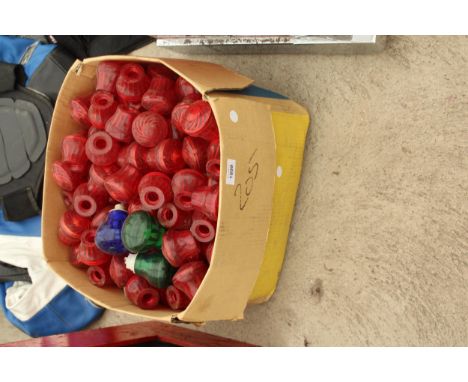 A COLLECTION OF OVER 200 VINTAGE FAIRGROUND LIGHT SHADES 