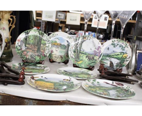 A QUANTITY OF WEDGWOOD LIMITED EDITION PLATES WITH STANDS 
