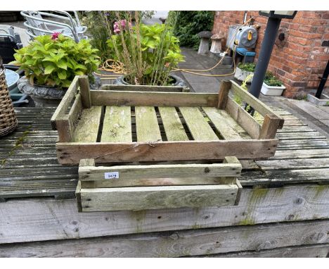 TWO VINTAGE WOODEN POTATO SPRITTING BOXES 