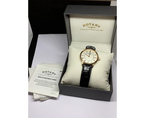 A BOXED ROTARY GENTS WRIST WATCH WITH INXTRUCTIONS ETC (NEEDS NEW BATTERY) 