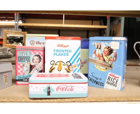 A COLLECTION OF 7 VINTAGE STYLE TINS 