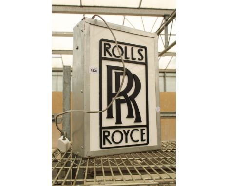 AN ILLUMINATED ROLLS ROYCE LIGHT BOX SIGN 