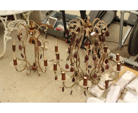 TWO LARGE DECORATIVE CEILING LIGHT FITTINGS 