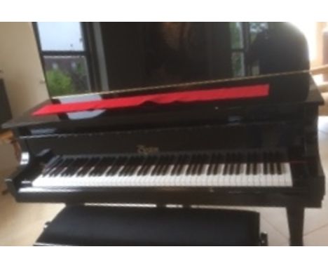 Boston (c2002) A 5ft 2in Model GP156 grand piano in a bright ebonised case on square tapered legs; together with a matching p