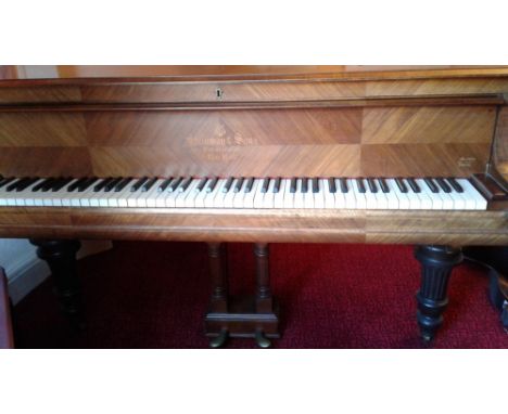 Steinway (c1905)A 5ft 10in 88-note Model O grand piano in a quarter veneered case on turned fluted legs.