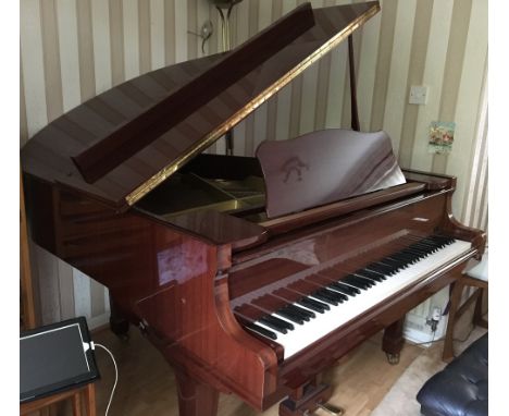 Yamaha (c1978)A 5ft 3in Model G1 grand piano in a bright mahogany case on square tapered legs; together with a stool with a b