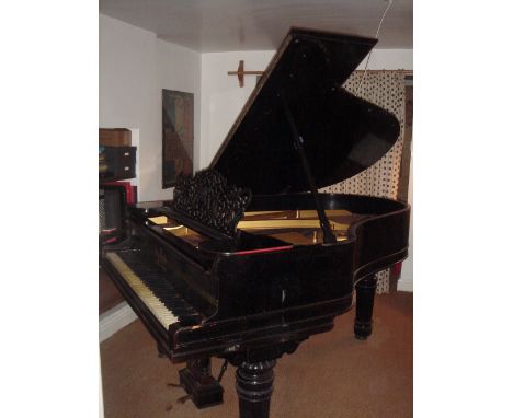 Steinway (c1898)A 6ft  'old style' Model A grand piano in an ebonised case on turned 'elephant' legs; together with a stool w