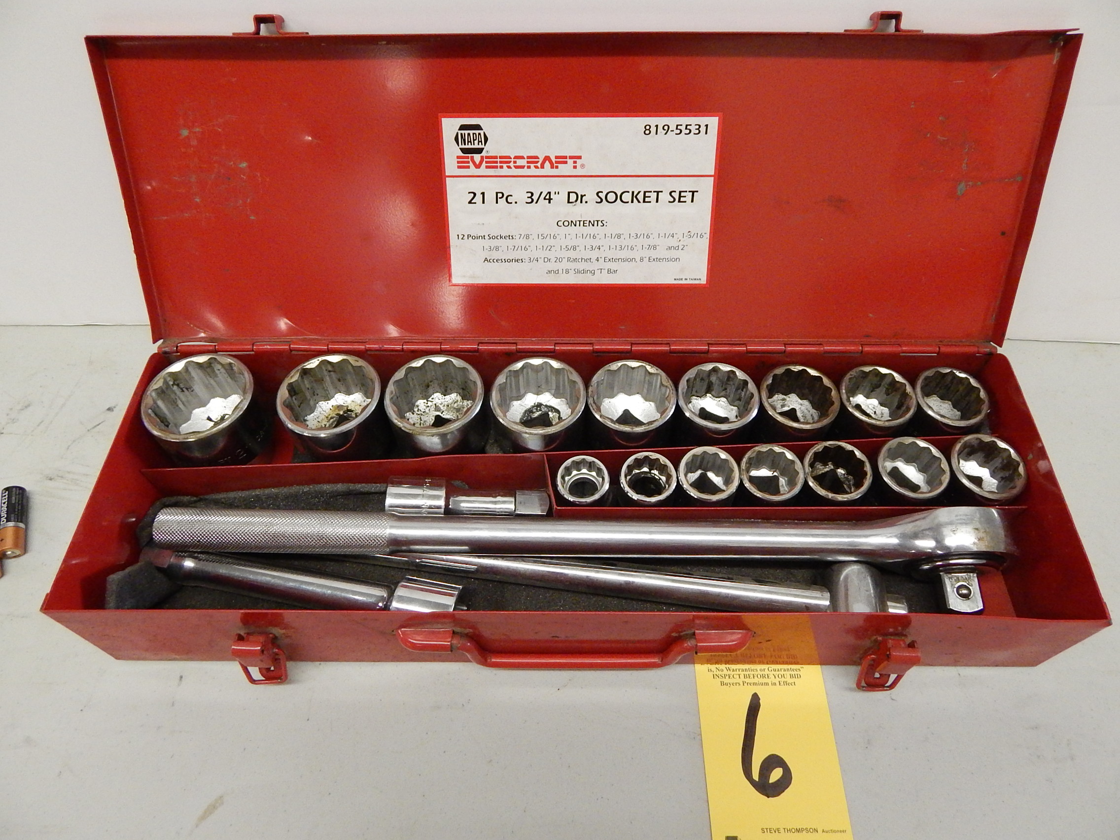 NAPA Evercraft Ratchet & Socket Set 7/8"2", 3/4" Drive
