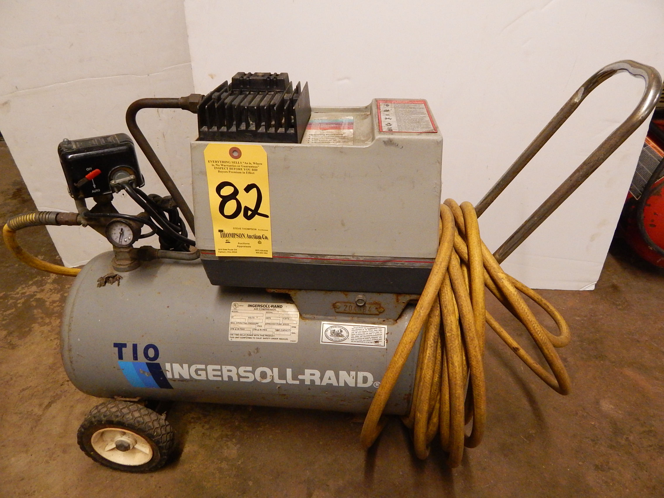 Ingersoll Rand T10 Portable Air Compressor, .75 HP, 110V, 1 phs.