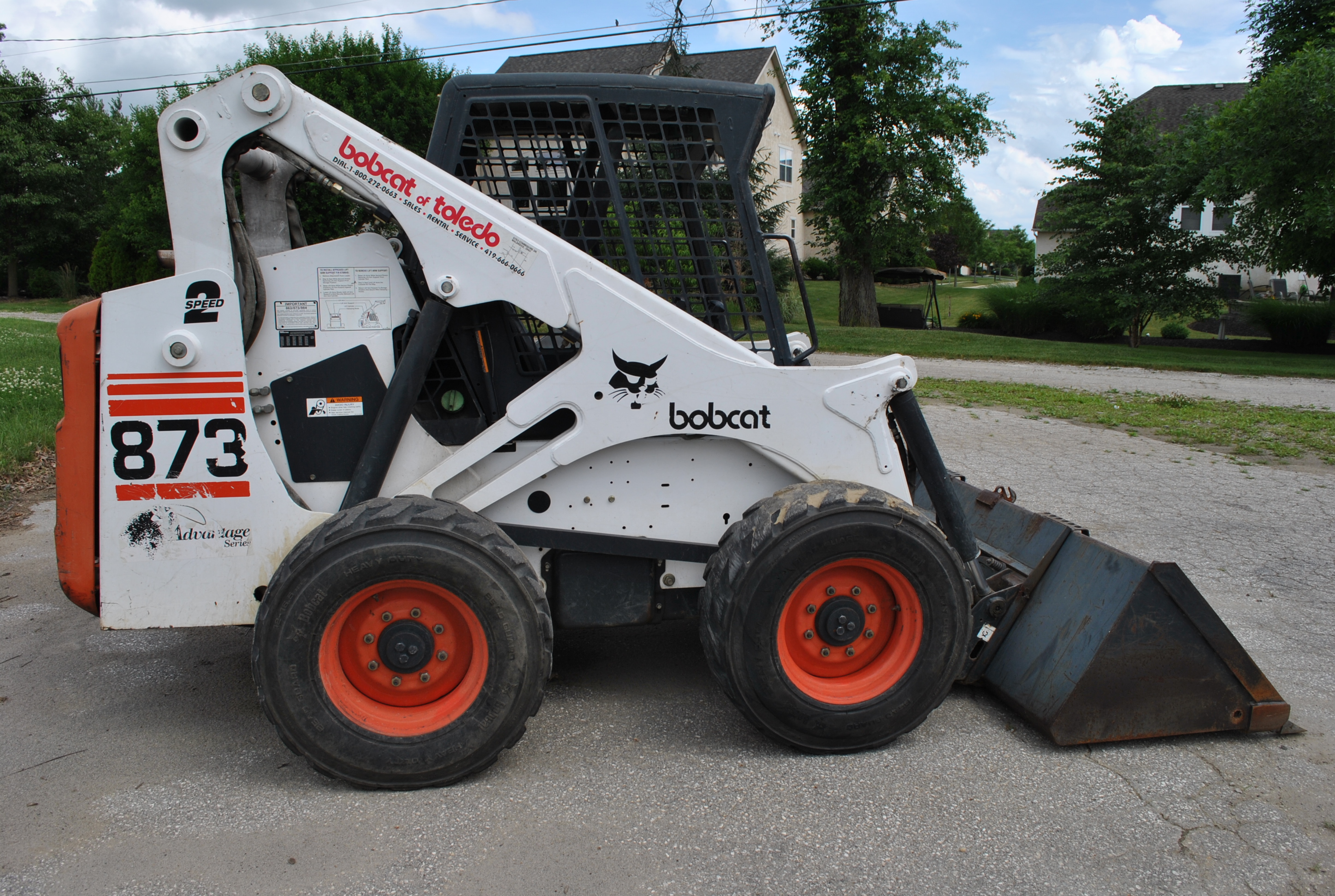 Bobcat Model 873 Skid Steer, SN 514142936, Diesel, 78" Smooth Bucket w/ Bucket Bite Tooth Attachm