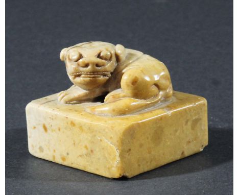Chinese Hardstone Seal with Dog of Fo Finial