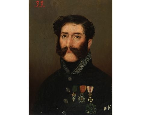 Spanish school, c. 1840."Portrait of Don José Zaldivar.Oil on canvas.Presents a period frame.It has restorations.Measurements