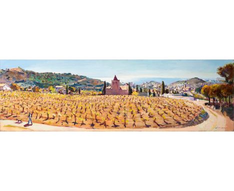 JOSEP MOSCARDÓ (Barcelona, 1953)."Can Sirera, Tiana", 2008.Oil on canvas.Signed in the lower right margin. Signed, dated, tit