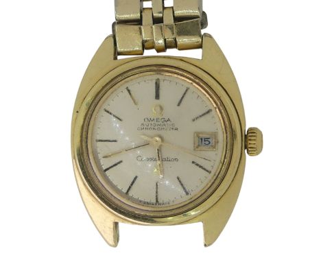 A lady's Omega Constellation Chronometer Wristwatch, 568.001, the silvered dial with gilt baton markers and date aperture at 