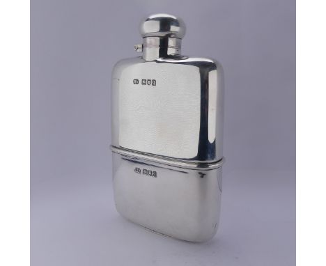 A George V silver Hip Flask, by&nbsp;Atkin Brothers, hallmarked London, 1911, of plain rectangular form, the removable cup wi