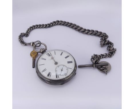 A Victorian silver Pocket Watch, by J.W.Benson, the signed movement no. 32554, white enamel dial with subsidiary seconds, the