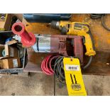 LOT OF ELECTRIC DRILLS: Milwaukee & Dewalt