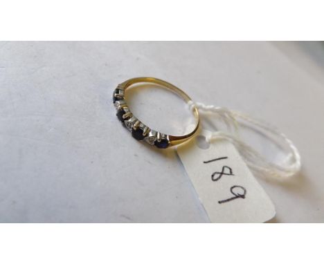 9ct sapphire and diamond fancy half hoop   ring approx size P       