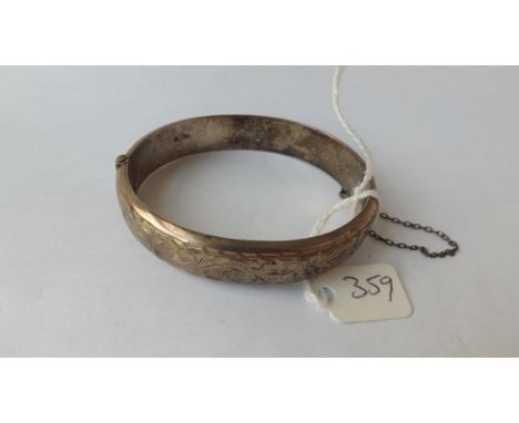 Silver embossed hinged bangle     