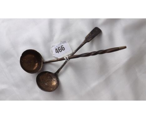 Georgian Scottish fiddle pattern toddy ladle 6" long, also  another        