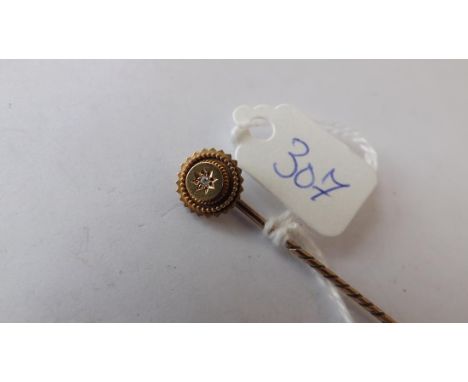 15ct gold diamond set stick pin     