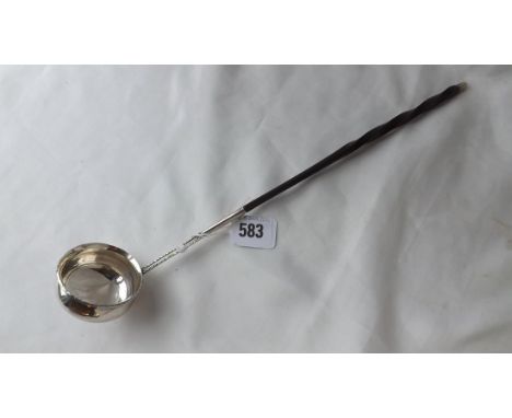 Georgian toddy ladle with whalebone twisted handle  13" long         