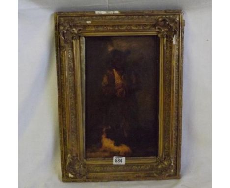 W.J. Muller. A Sketch of lady with dog on panel 12“x8“,  apparently exhibited Society of British artists Suffook  street 1837