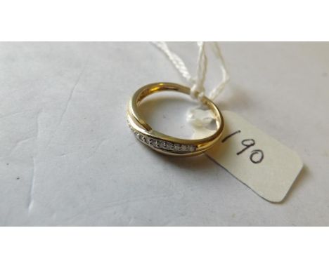  9ct diamond crossover band ring approx size Q    