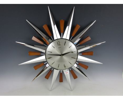 A 1960's Metamec sunburst wall clock