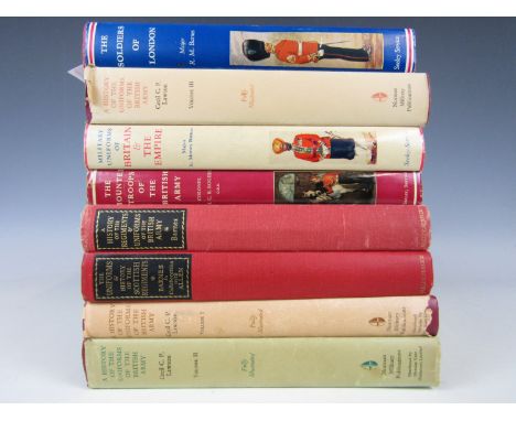 A quantity of histories of the uniforms and regiments of the British Army by Lawson and Barnes et al