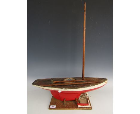 A vintage scratch-built model yacht