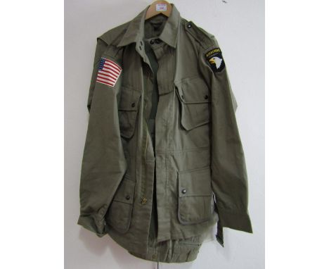 A quality reproduction Second World War US army paratrooper jump suit