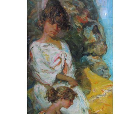 Jose Mateu San Hilario Royo (1941-) Junto al Mar, serigraph, framed and mounted under glass, 114 x 45 cm