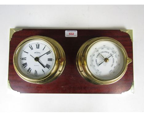 A clock and barometer set