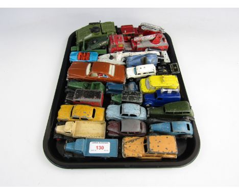 A quantity of Dinky cars and wagons including an AA service van etc