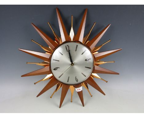 A 1960's Metemec sunburst wall clock