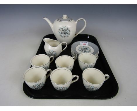 A vintage J&G Meakin coffee set, (one cup a/f)