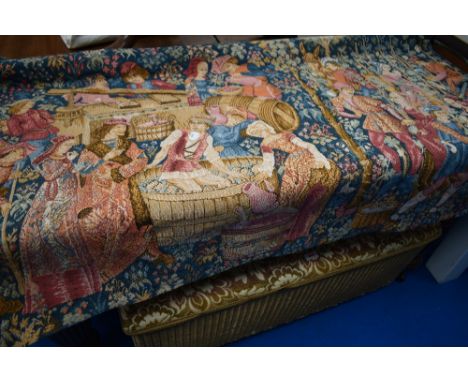 A vintage tapestry style wall hanging, width approx. 120cm