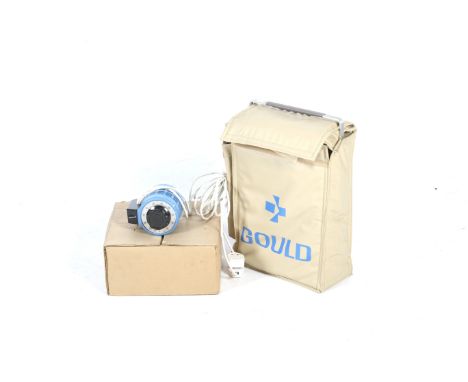 A Gould OS300 20MHZ dual trace oscilloscope and a Zenith variable transformer type V8HM. The Gould in the original case