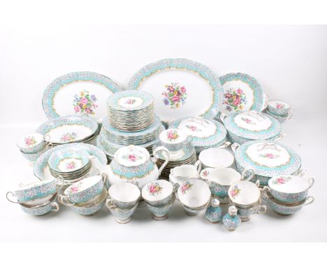 An extensive Royal Albert Enchantment dinner and tea service. Including a 38cm long meat plate, tea pot and 26cm diameter din