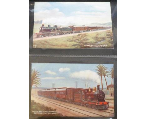 Postcards, a collection of approx 150 Railway Engine/Train postcards, mostly vintage coloured artist-drawn examples, the majo