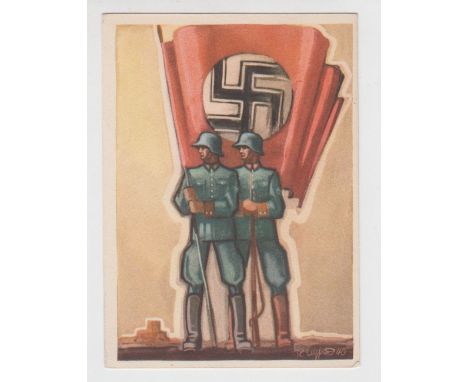 Postcard, Nazi Germany, continental size propaganda card, 'Tag der Deutschen Polizei 1941, SS', scarce (unused, vg) 