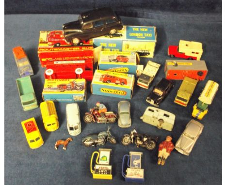 Playworn Diecast &amp; Toys, including Hong Kong plastic London Taxi, Matchbox Superfast 35 Merryweather Fire Engine, 18 Hond