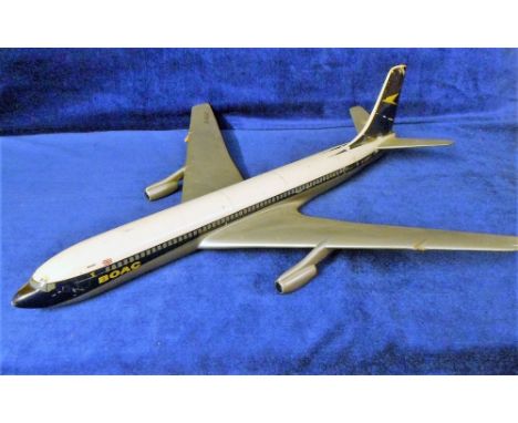 A Boeing 707 BOAC Travel Agency Display Model, large scale fibreglass model, possibly by Westway Models, 630mm in length (poo