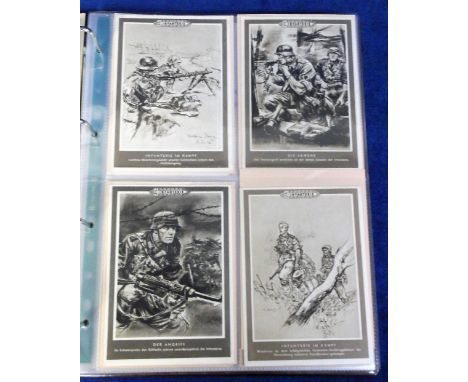 Postcards, Nazi Germany, a collection of 37 cards in modern album inc. Flags of the Services by Klein (3), Infantry Propagand