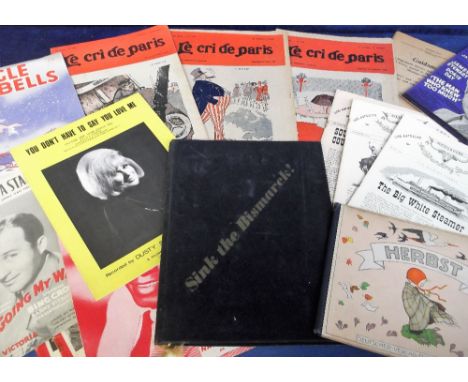 Ephemera, a large collection of assorted items to include a presentation programme from the 1960 premier of 'Sink the Bismarc