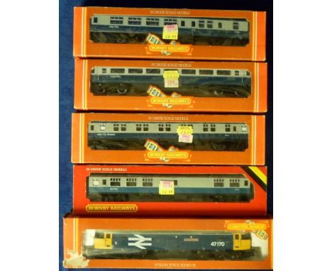 Hornby R.307 BR Class 47 County of Norfolk Diesel, with BR Inter-City Coaches R.418, R.426, R.420, R.923, in original boxes (