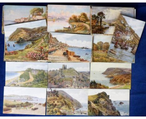 Postcards, a collection of approx 190 mainly UK artist-drawn topographical cards inc. A R Quinton (44), also Jotter, Flower, 