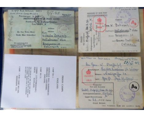 World War 2 Postal History, selection of documents relating to German prisoner of war Rudolf Bohusch, a marine, captured 6th 